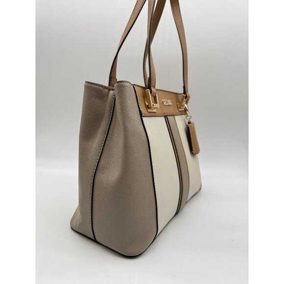 Guess Trixy faux-leather medium tote shopper bag - Taupe /Beige (Used) - Picture 6 of 12